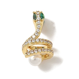 Застежки-бабочки из латуни с микропаве из кубического циркония, с ABS имитации жемчуга, стойки покрытие, долговечный, без кадмия и без свинца