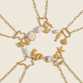 304 ожерелья с геометрическими подвесками из нержавеющей стали для женщин, реальный 18 k позолоченный