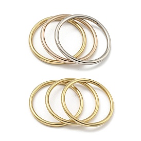 3Pcs Vacuum Plating 202 Stainless Steel Plain Ring Bangle Sets, Stackable Bangles for Women
