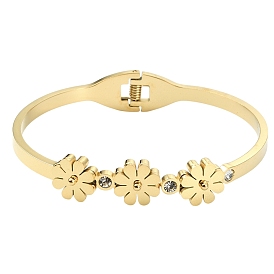 1поликарбонат, регулируемый цветок, вакуумное покрытие 304 браслеты из нержавеющей стали для женщин