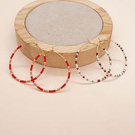 Богемные серьги-кольца ручной работы из бисера Миюки - высококачественные украшения для ушей
