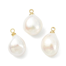 Подвески из натурального барочного жемчуга кеши, подвески в виде самородков с латунными креплениями, белые
