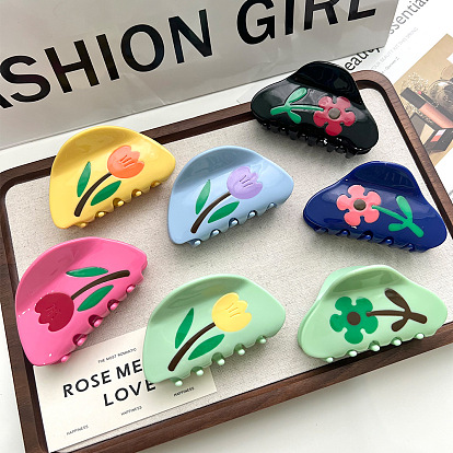 Заколки для волос в форме когтей из ацетата целлюлозы, аксессуары для волос для женщин и девочек, цветок