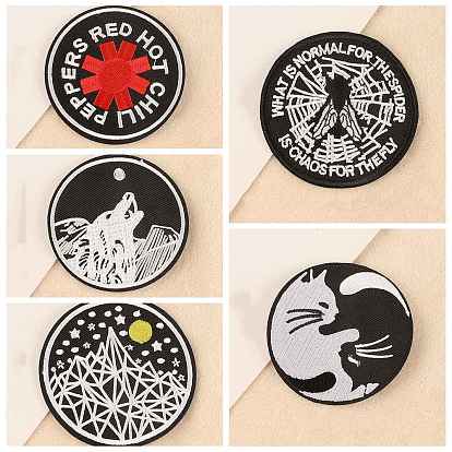 Flat Round Shape Computerized Embroidery Cloth Iron on/Sew on Patches, Costume Accessories