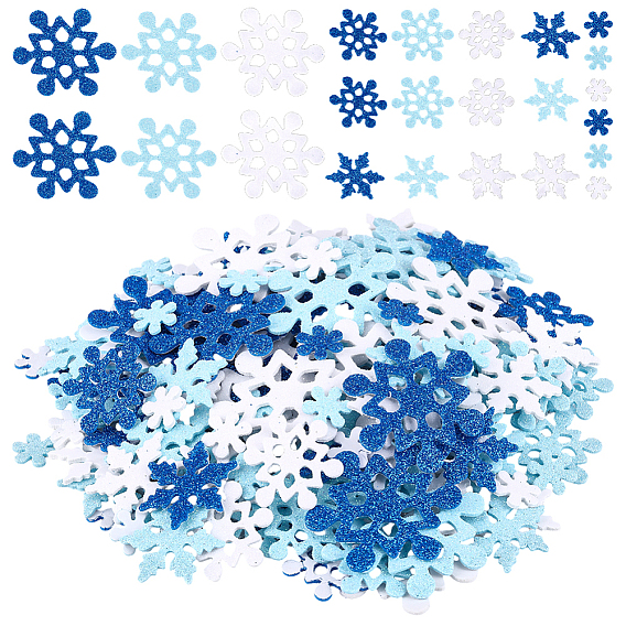 200 шт. блестящие рождественские наклейки-снежинки из вспененного этиленвинилацетата, для рукоделия и украшения вечеринок