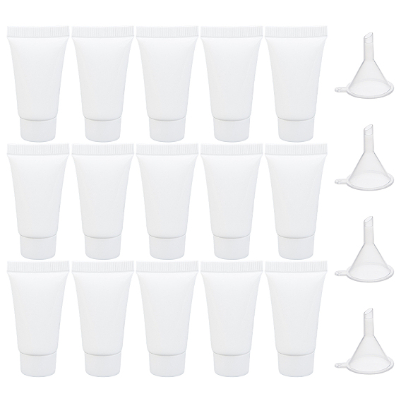 Комплекты контейнеров для хранения косметики diy, с пластиковой бутылкой многоразового использования, мягкой трубкой и воронкой, винтовой шприц для подачи клея