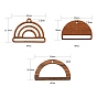 18Pcs 3 Style Walnut Wood Pendants, Half Round/Semicircle