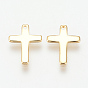 Латунные крошечные крестики, без никеля , реальный 18 k позолоченный