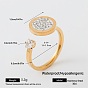 304 Stainless Steel Rhinestone Finger Cuff Rings for Couple, Round