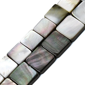 Натуральный черный оболочки губ бисер нитей, квадратный