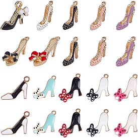 Alloy Enamel Pendants, High-heeled Shoes