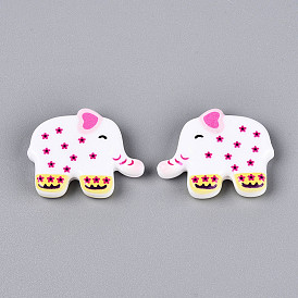 Печатные непрозрачные бусины из смолы, слон