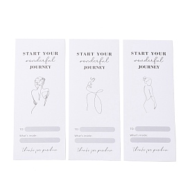 Selbstklebende Geschenkanhänger aus Papier, Rechteck mit Wort beginnt Ihre wunderbare Reise, für Geschenke, Taschen packen