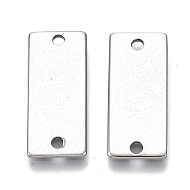 304 Stainless Steel Links, Stamping Blank Tag, Rectangle