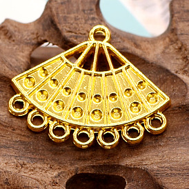Color-preserving alloy Hanfu fan-shaped seven-hole pendant bridal bun step shake pendant retro earrings pendant accessories