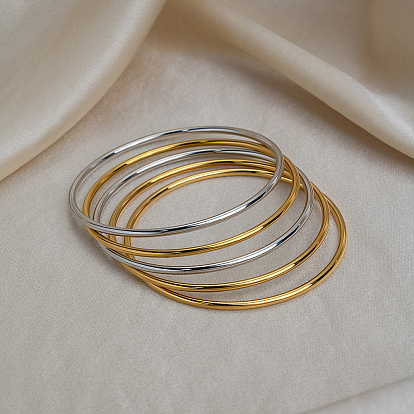 5 шт. 304 простые браслеты из нержавеющей стали для женщин