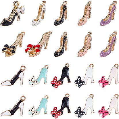 Alloy Enamel Pendants, High-heeled Shoes