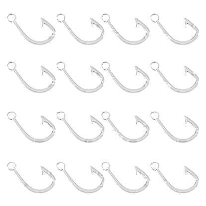 16шт. 201 застежки-крючки из нержавеющей стали, подвески рыболовный крючок