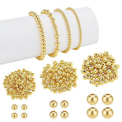 240шт 3 стили латунные сплошные бусины, рондель