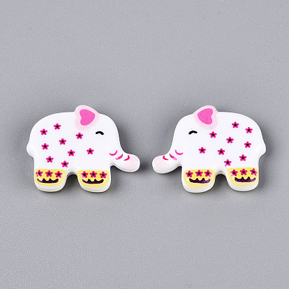 Печатные непрозрачные бусины из смолы, слон