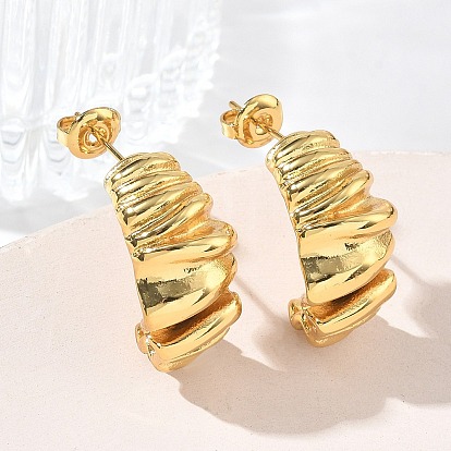 304 серьги-гвоздики из нержавеющей стали для женщин, серьги-кольца, ионное покрытие (ip)