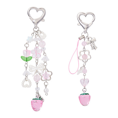 2 шт. 2 подвесные украшения в стиле лэмпворк и акрил, с результатами исследования сердца из цинкового сплава, клубника