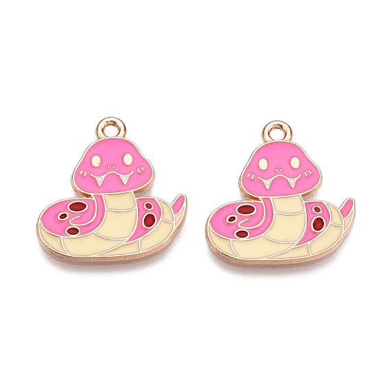 Подвески из эмали и сплава, без свинца и без кадмия, очарование змеи, золотые