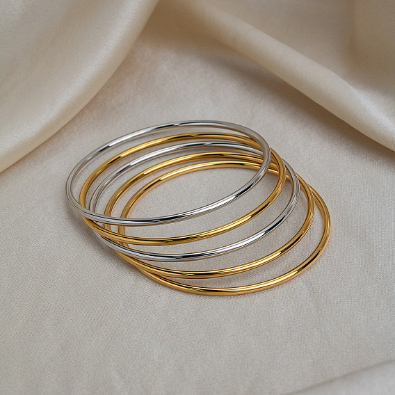 5 шт. 304 простые браслеты из нержавеющей стали для женщин