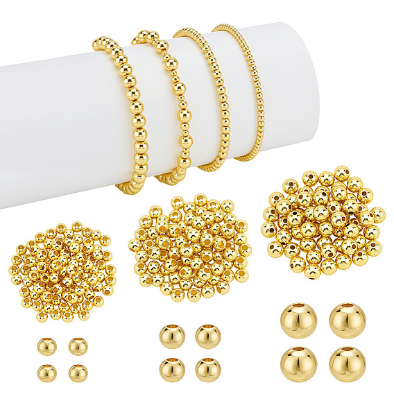 240шт 3 стили латунные сплошные бусины, рондель