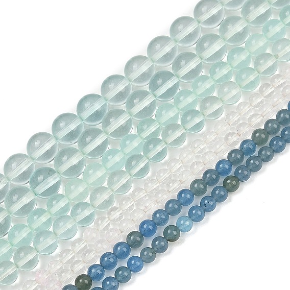 Арбуз камень стеклянные бусы пряди, круглые