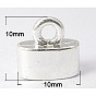 Embouts cordon / caches noeuds d'alliage, sans nickel et sans plomb, rectangle, 10x10x5mm, Trou: 2.5mm
