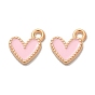 Alloy Enamel Charms, Heart Charms, Golden