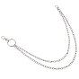 Iron Two-Tiered Chain Belts, with Aluminum End Chains, Curb Chains and Lobster Claw Clasps