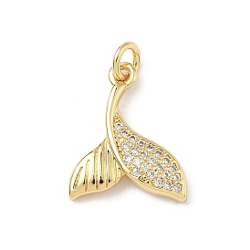 Латунные микро проложить кубического циркония подвески, рыбий хвост, без кадмия и без свинца, с целью перехода в кольце