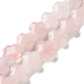 Природного розового кварца нитей бисера, граненые, крестик
