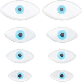 Натуральные белые ракушки из перламутровых ракушек, с синтетическими бирюзовый, конский глаз с дурным глазом