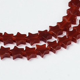 Natural Agate Star Bead Strands, Dyed