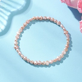 Браслеты из натуральных пресноводных бусин искусственного жемчуга для женщин, рондель