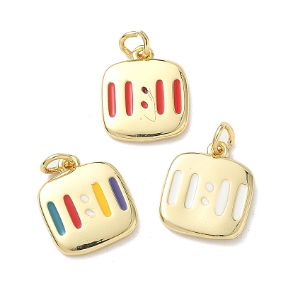 Латунная эмаль 11:11 подвески, квадратные подвески с соединительными кольцами, стойки покрытие, без кадмия и без свинца, долговечный, реальный 18 k позолоченный