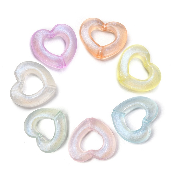 Светящиеся прозрачные акриловые бусины, светится в темноте, с блеском порошок, сердце