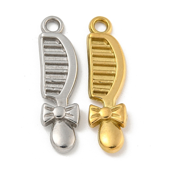 Ионное покрытие (ip) 304 подвески из нержавеющей стали, гребешок с подвесками-бантиками