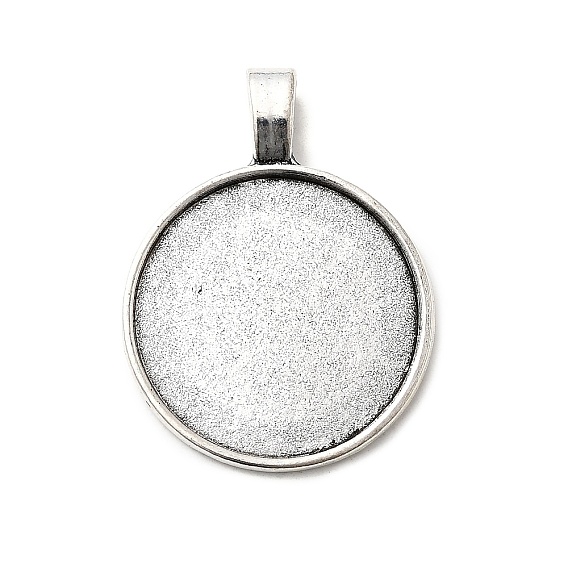 Плоские круглые тибетский стиль настройки сплава подвеска кабошон, чашки безель с краями, без кадмия и без свинца, лоток : 25 мм, 36x27x2 мм, Отверстие : 3.5x5.5 мм , около 260 шт / 1000 г