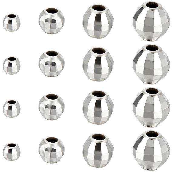 40 шт. 4 размер граненые круглые 925 бусины-разделители из стерлингового серебра