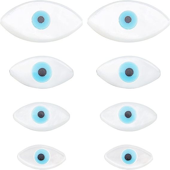 Натуральные белые ракушки из перламутровых ракушек, с синтетическими бирюзовый, конский глаз с дурным глазом