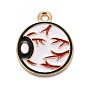 Halloween Alloy Enamel Pandants, Light Gold, Flat Round
