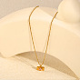 304 Stainless Steel Pave Pink Cubic Zirconia Love Heart Envelope Pendant Necklaces for Women