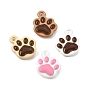 Spray Painted Alloy Charms, Paw Print Charms