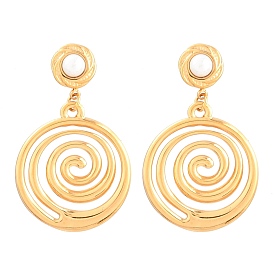 Спиральный вихрь 304 серьги-гвоздики из нержавеющей стали, с бусиной из искусственного жемчуга