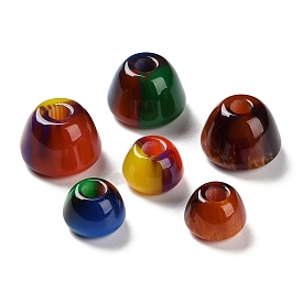 Resin European Large Hole Beads, Cone