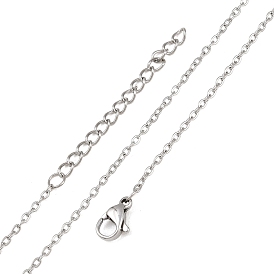 304 из нержавеющей стали кабель цепи ожерелья, с лобстером коготь застежку и расширить цепи